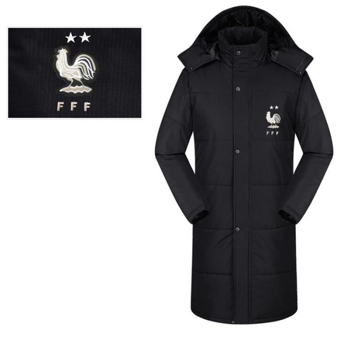 Maillot de l'équipe de france 2 étoiles manteau de coton d'hiver des hommes  entraînement de football doudoune Noir - Cdiscount Prêt-à-Porter
