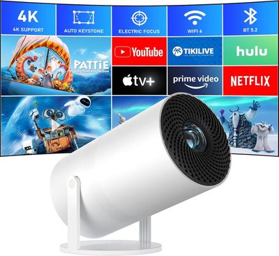 Vidéoprojecteur Portable Full HD 1080P - Bluetooth 5.2 - Zoom 50-100% - 200 Pouces