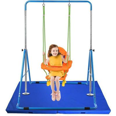 Barre De Gymnastique Enfant GAOUSD – Réglable 33-50cm, Pliable, Capacité 100kg – 3 à 8 Ans, Rose