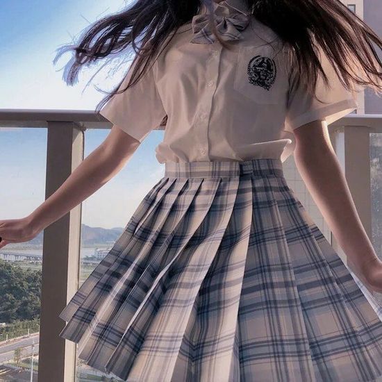 Mini Jupe Plissée à Carreaux Taille Haute – Décontractée – Femme – Polyester – Printemps/Été 2026