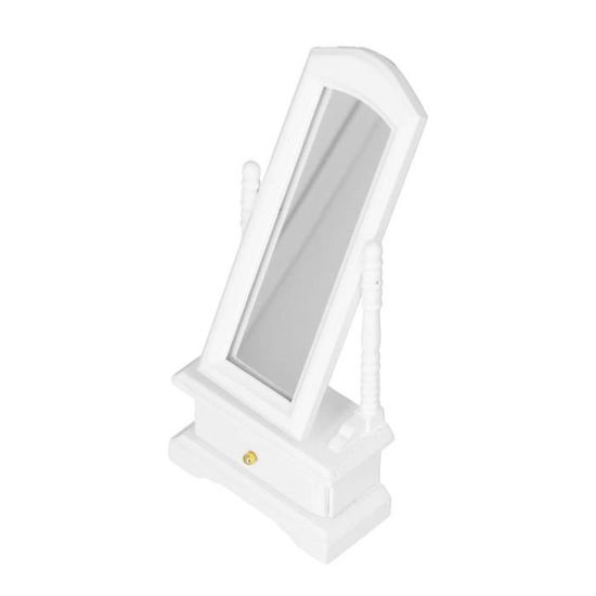 Lot De 2 Mini Miroirs Dressing Sur Pied Pour Maison De Poupée - Accessoire Miniature 1:12 Blanc