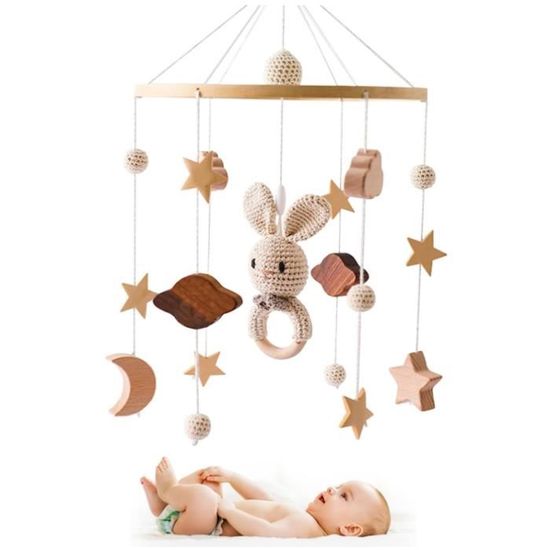 Support Mobile Pour Lit De Bébé – Porte-cloche Ou Jouets – Bras Réglable – Pour Nouveau-nés 0-12 Mois – Matériau Durable Et Sûr