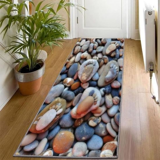 Tapis De Couloir Moderne 52x115 Cm Antidérapant - Uni, Doux, Absorbant - Pour Cuisine, Entrée, Salon - Lavable à La Main - 7