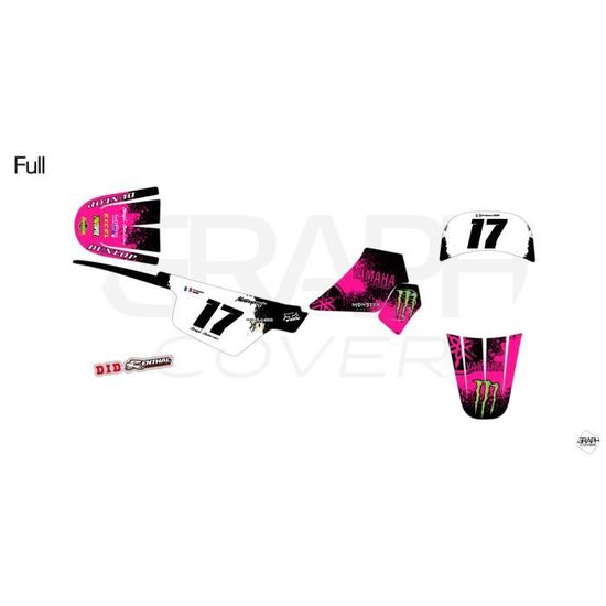 Kit Déco Motocross Yamaha PW 50 Tory Rose - Autocollants Plaques Et Garde-boue - 1996 à 2023 - 6