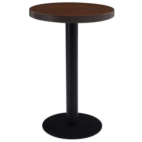 #7682 Table de bistro Table de balcon Professionnel - Table de bar Marron foncé 50 cm MDF Parfait