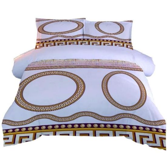 Housse De Couette 220x240cm Rond foncé Fermeture éclair cachée et 2