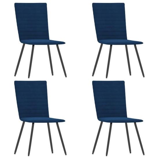 Lot de 4 Chaises de salle à manger - Fauteuil Chaise de cuisine - Chaise à dîner - Bleu Velours Moderne De Luxe | 57047