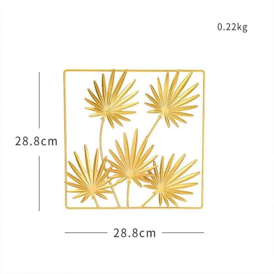 3 Sculptures Murales Métal Feuilles Ginkgo 3D - Déco Murale Dorée Moderne