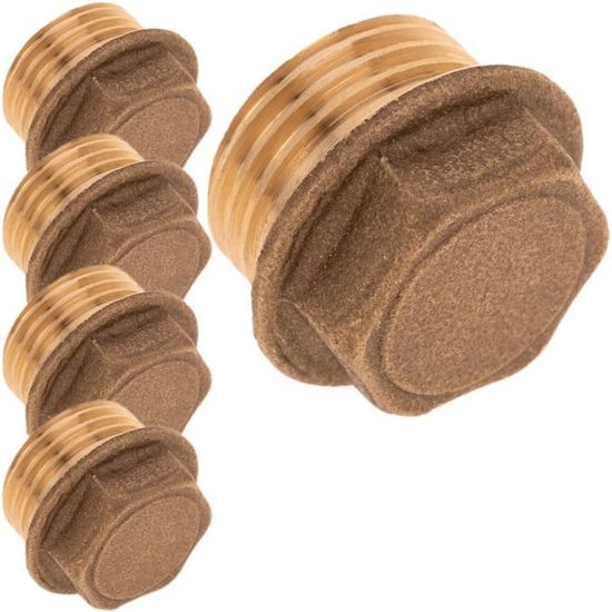 10 Bouchons De Tuyau Mâle NPT 3/8" En Laiton - Parfaits Pour Boucher Les Tuyaux De Plomberie Ou De Mécanique