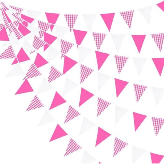Laipuke 20m Guirlande de Fanions Blancs - Bannière Triangle avec 80
