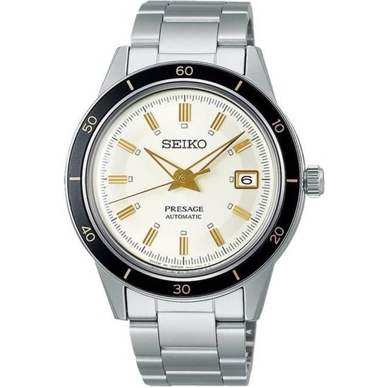 Bracelet acier homme - SEIKO - Montre Seiko automatique Présage acier - Couleur de la matière:Blanc