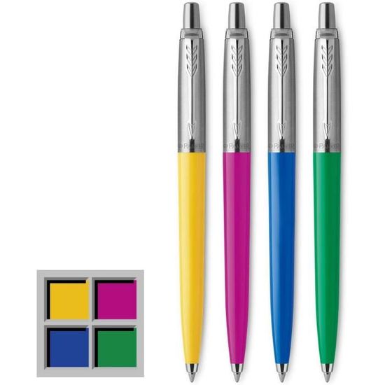 PARKER Jotter Originals 2 Stylos bille, Collection Retrowave, Bleu des Caraïbes et Vert pomme