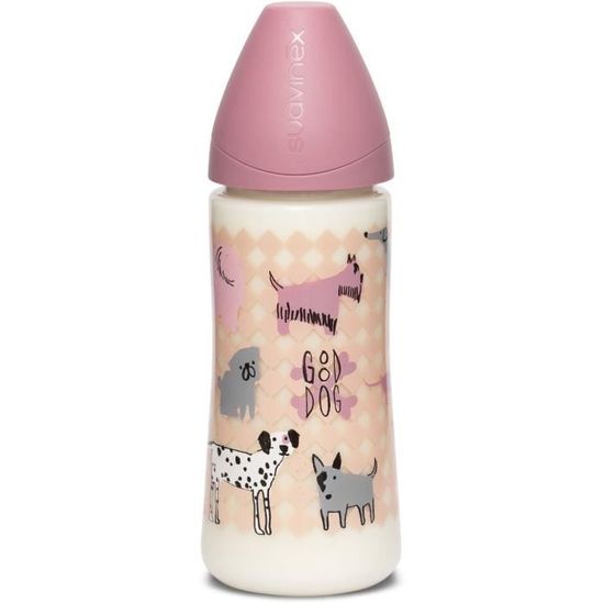Papillon Rose T/étine Ronde D/ébit Rapide Suavinex Biberon 360ml