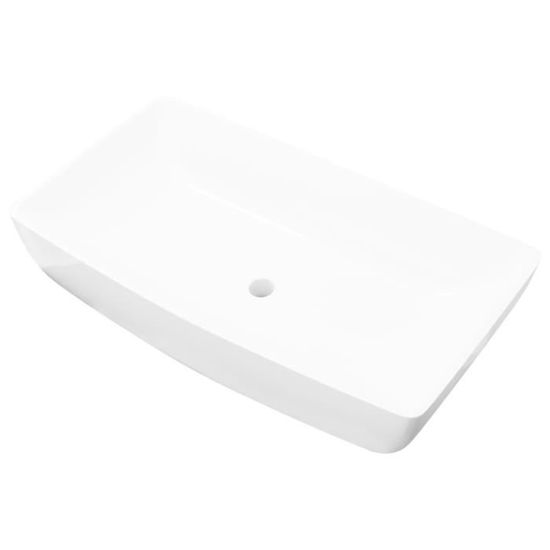 Vasque à Poser Pour Salle De Bain - Céramique Blanche - 33.5 X 25.5 X 13 Cm - LuxeBath - Neuf
