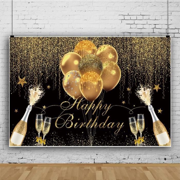 Noir Et Or Royal Couronne Heureux Anniversaire Toile de fond