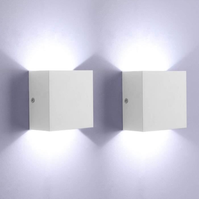 2Pack LED Mur Lumière Intérieur Up Down Applique Murale Blanc Mur Lampe ...