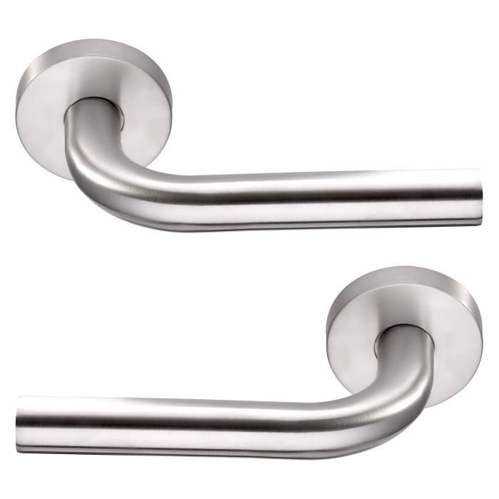 Astree Hardware Paire de Poignée de Porte Poignée bicolore en Inox,7 et 8mm Carée communes(Kenza)