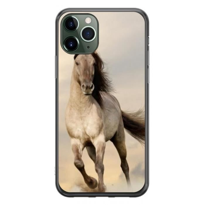 Coque de Protection pour iPhone - Magnifique Cheval blanc iPhone 11 pro Blanc