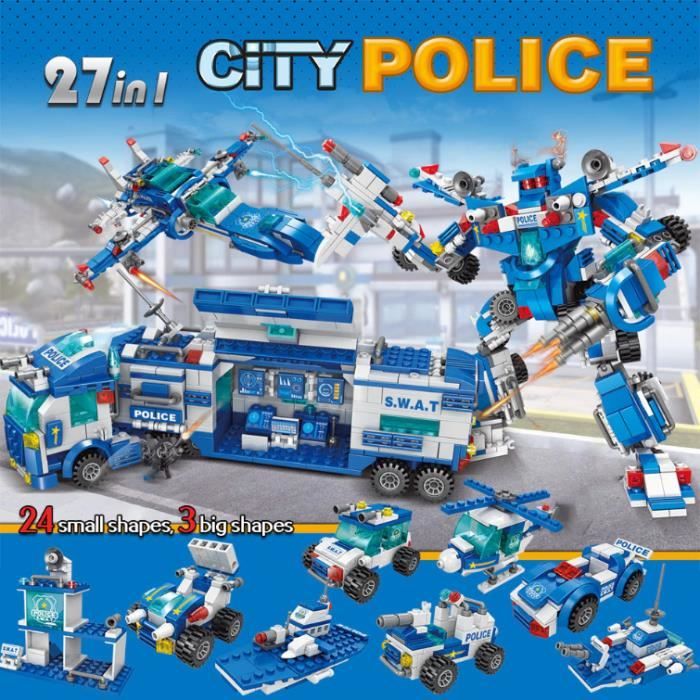 Block de construction POLICE , 27 combinaisons , style lego , ( sans boîte)