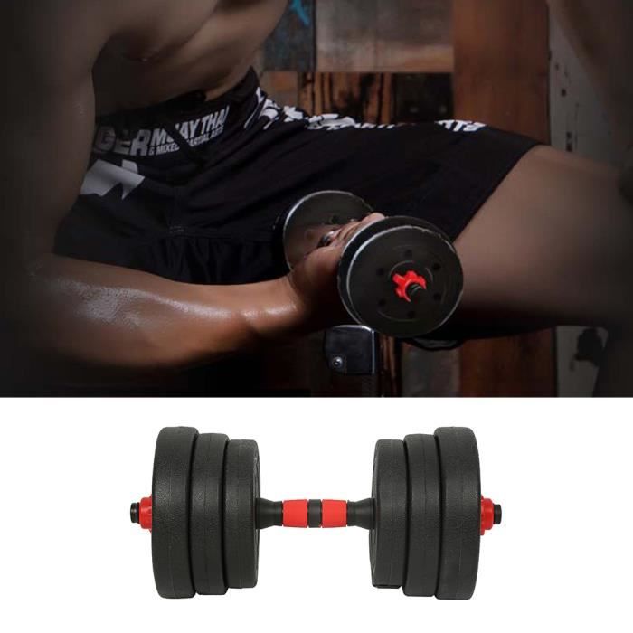 2en1 Ensemble d'haltères de 20 kg Réglable Multifonctionnels pour Fitness Musculation Formation