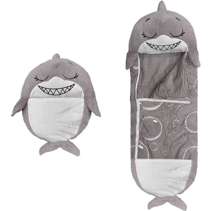Mignon Sac de Couchage Enfant Duvet Enfant avec Oreiller 220*110cm pour Happy Nappers Gris 10pcs