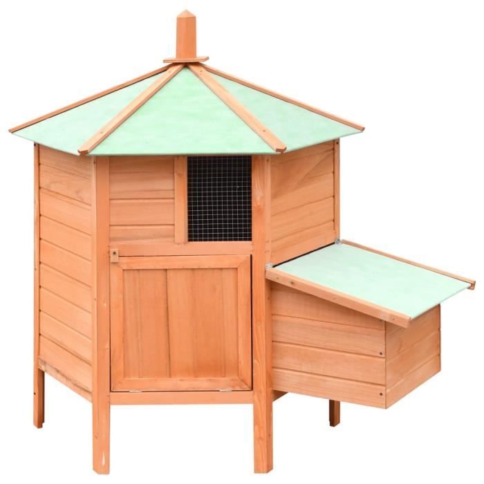 ETO Poulailler Bois de pin massif et sapin 126x117x125 cm