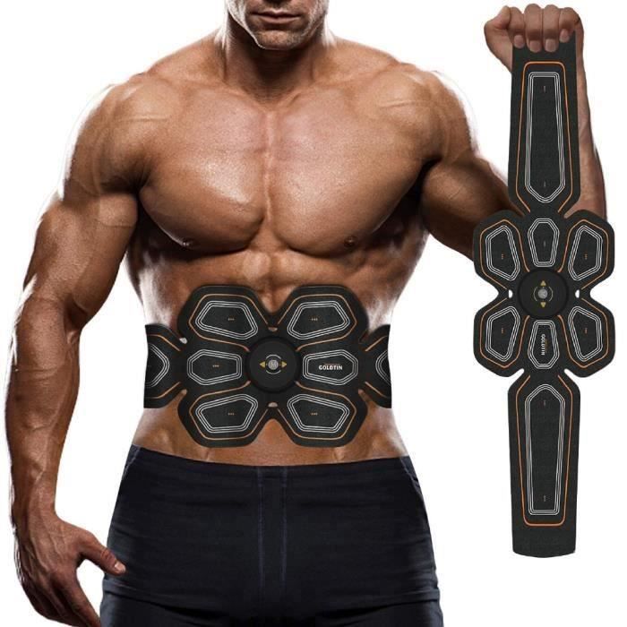 Machine de musculation électronique des muscles abdominaux EMS Stimulator Ceinture de remise - rechargeable --ORANGE