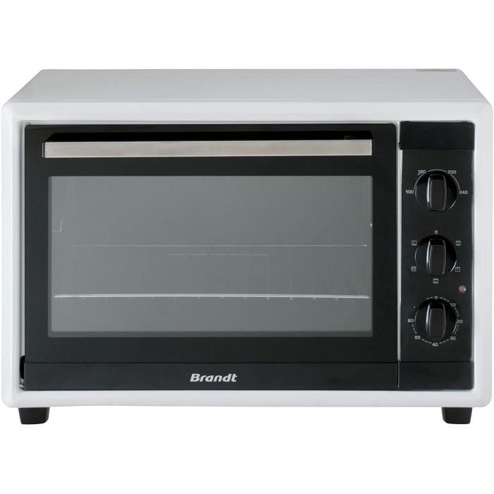 Brandt FC350MW - Mini Four Électrique - 5 Modes De Cuisson (Chaleur Tournante, Convection Naturelle…) - Minuteur - 35L - 1500W - Bla