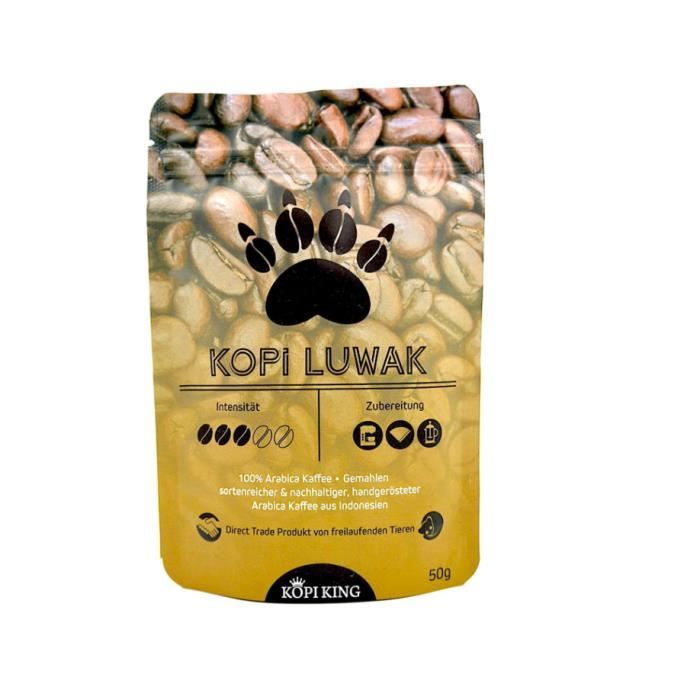 Kopi Luwak 100% Arabica café moulu 50g (café de chats de la faune)