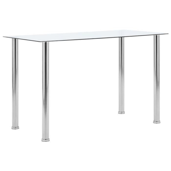 Table à dîner Transparent 120x60x75 cm Verre trempé