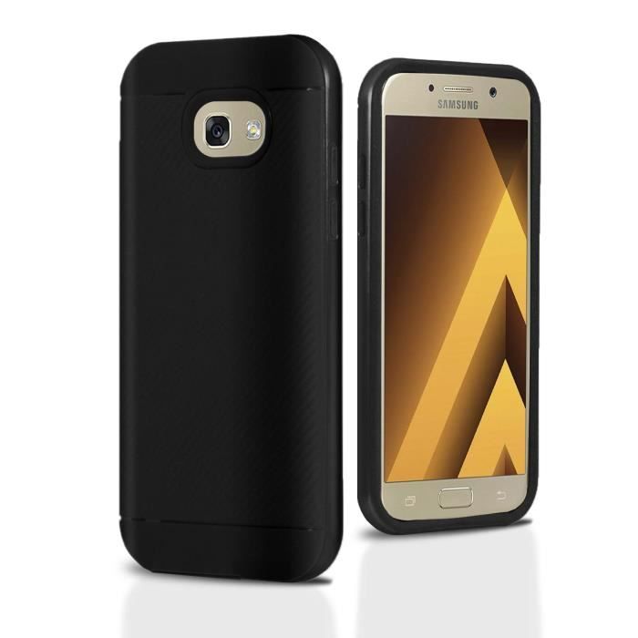 Coque Samsung Galaxy A5 2017 Etui Coque Hybride Bumper TPU Silicone Neo Hybrid Carbon Noir Ordica France ®