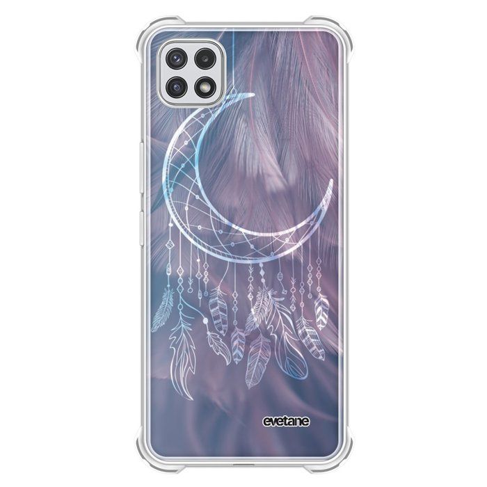 Coque souple renforcée pour Samsung Galaxy A22 5G - EVETANE - Modèle : Lune Attrape Rêve