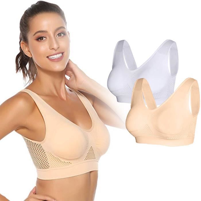 Ladies 2PC Seamless Sport Yoga Bras-Anti-affaissement Sport Rembourré Push up Sleep Bras FZY91009002M_frice