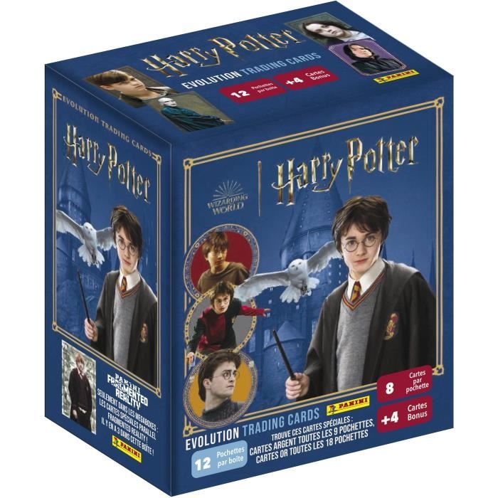 PANINI - Harry Potter Evolution Trading Cards - Méga Box De 12 Paquets De 8 Cartes + 4 Cartes Bonus