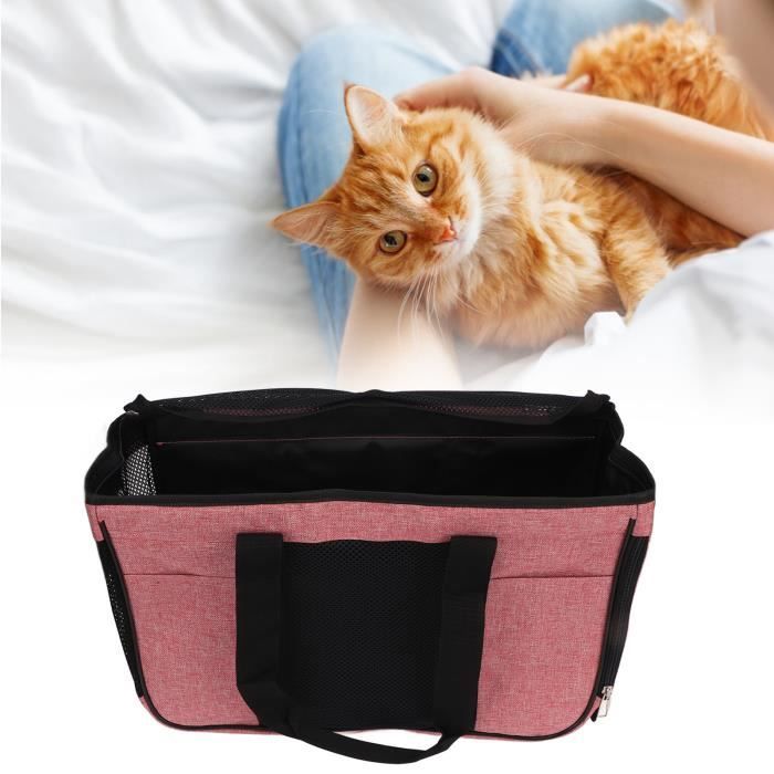 DUO Sac de transport animaux de voyage - à main/l’épaule respirant pour chien/chat jusqu’à 5 kg - Rose En Stock