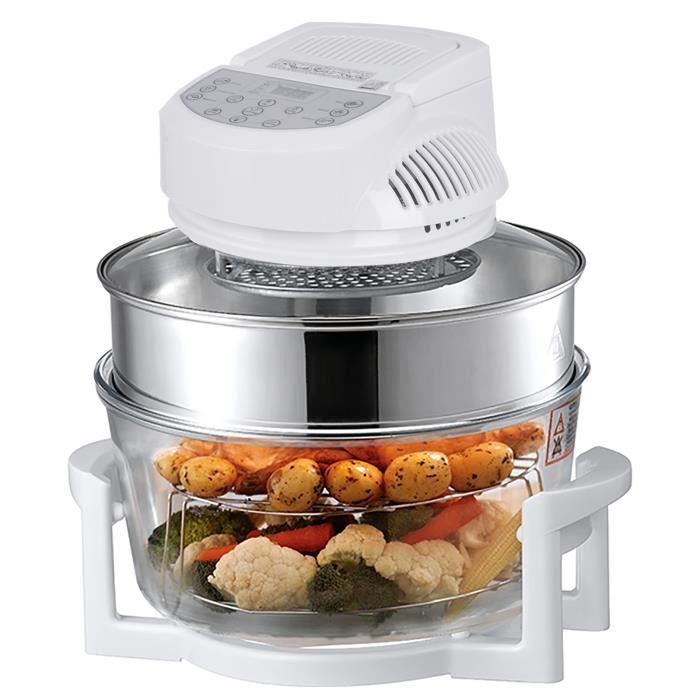 Four Halogène 17L Four à Convection Multifonction Four du chef à Chaleur Tournante 1200W Bol de Verre, Accessoires Inclus VINTEKY®