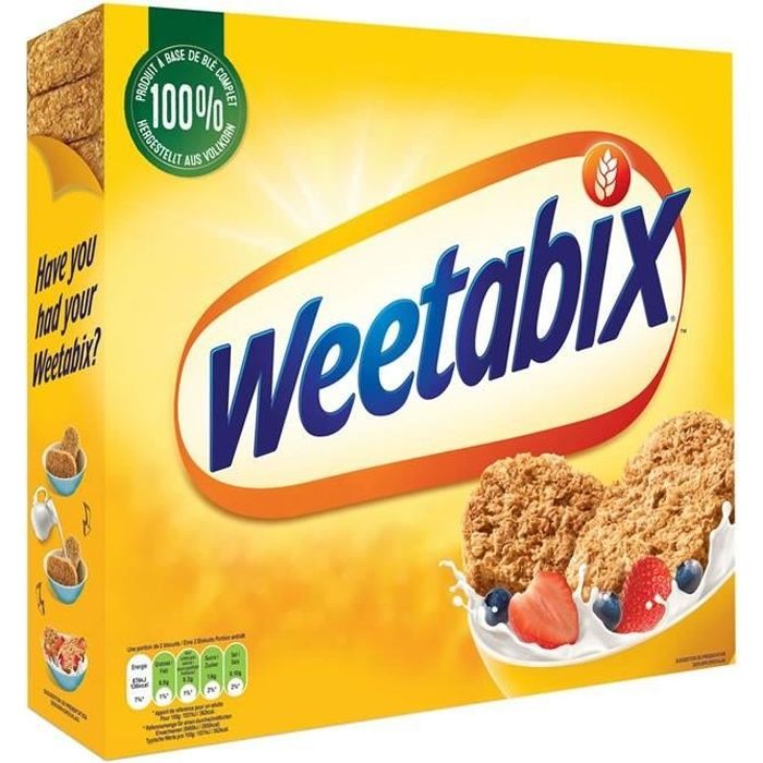 LOT DE 4 - WEETABIX : Céréales de blé complet - 645 g
