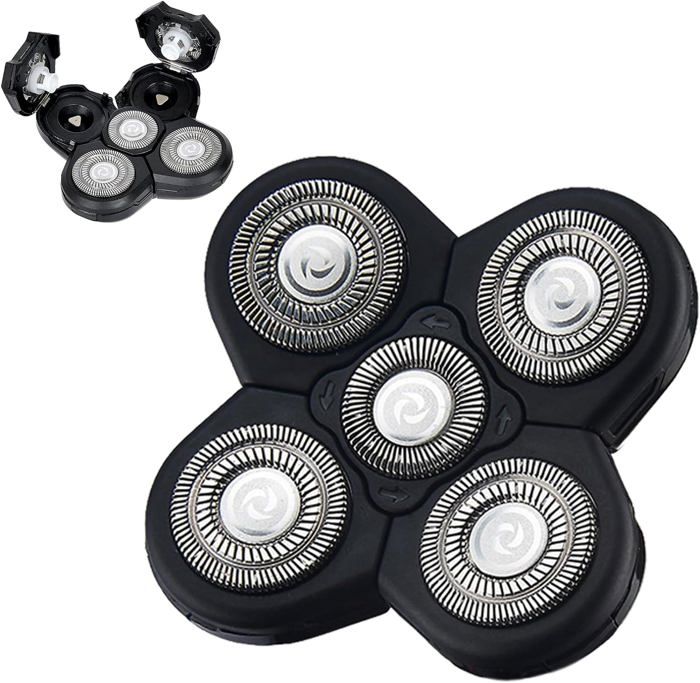 Tête De Rasoir De Rechange AUDOC Pour Skull Shaver Pitbull - 4 Lames - Lot De Pièces Détachées