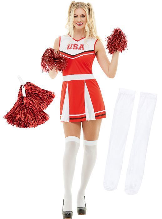 DTXYBC - Déguisement Pom-Pom Girl Enfant - Robe Sans Manches + Pompons + Chaussettes - Carnaval Et Cosplay - 130/140/150 Cm