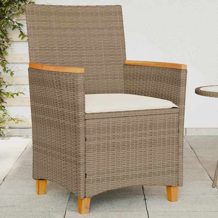 vidaXL Chaises pliables de jardin 3 pcs avec coussins Bois dacacia - vue 2