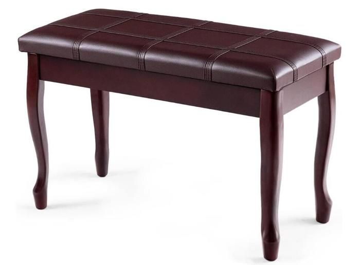 Banquette Tabouret pour Piano - RELAX4LIFE - 2 Places - Compartiment de Rangement - Coussin en Eponge - Charge 160KG -Brun