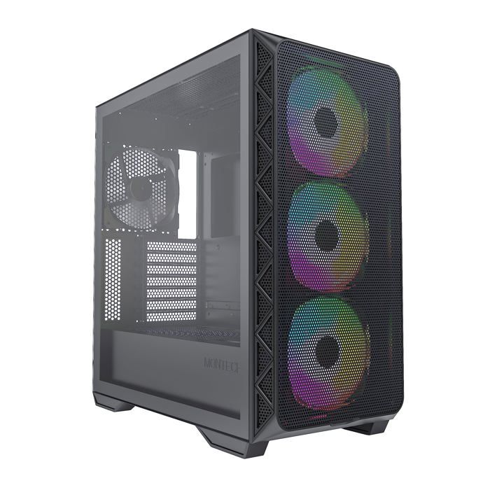 Tour midi MONTECH AIR 903 MAX Boîtier PC noir 4 ventilateurs LED pré-installés