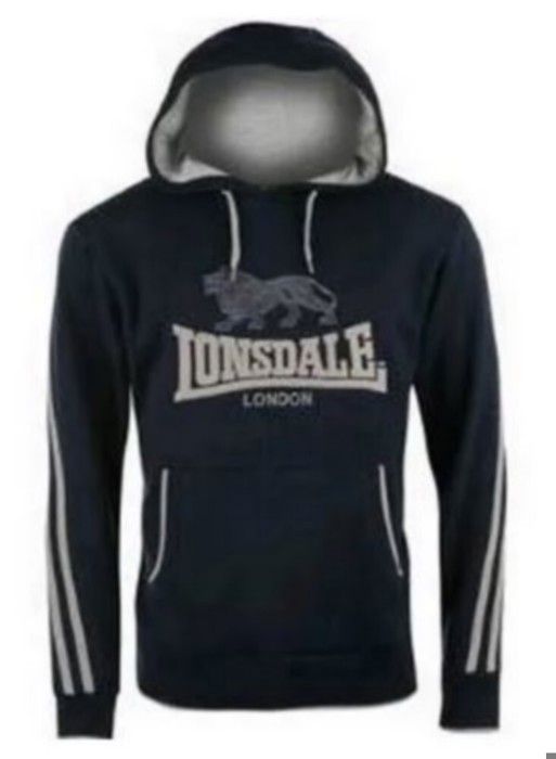 Sweat-shirt Lonsdale London Lawins Homme | Bleu Et Blanc, Coupe Regular | Logo Brodé Poitrine, Tissu Mélangé Qualité