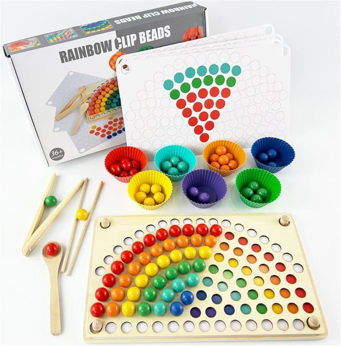 Jeux Montessori 3 4 5 Ans Jeux éducatifs de Motricité Fine Apprendre Les Couleurs Puzzles pour Enfants Jeu de Classification