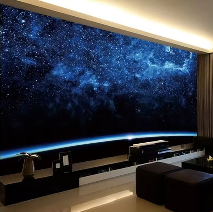 Papier Peint Adhésif Ciel Étoilé - 3m X 53cm - Motif Bleu Pour Chambre Ou Plafond