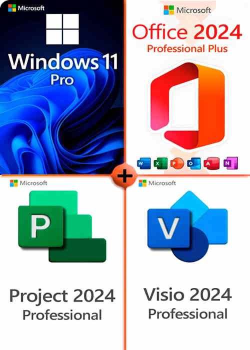 Pack Windows 11 Pro + Office 2024 + Visio 2024 + Project 2024