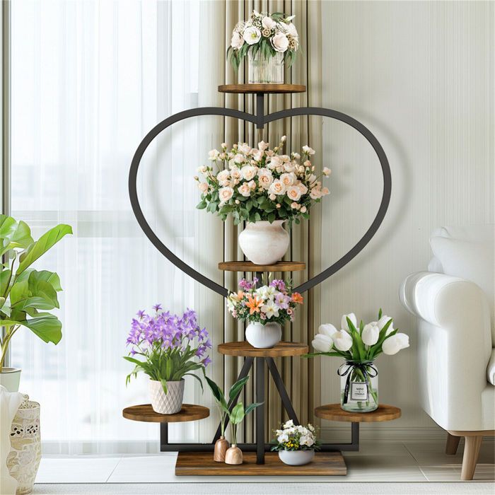Porte Plantes - Étagère à Fleurs à 5 Niveaux - Support pour Pot de Fleur 45x24x105cm pour Balcon Terrasse Salon