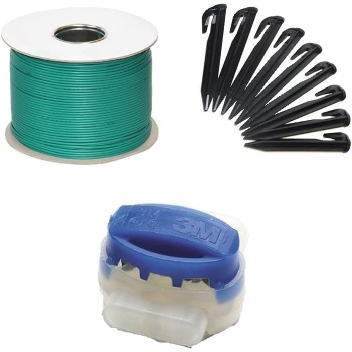 Câble De Délimitation 300m + 300 Piquets Pour Robot Tondeuse - Compatible Gardena/Husqvarna/etc.