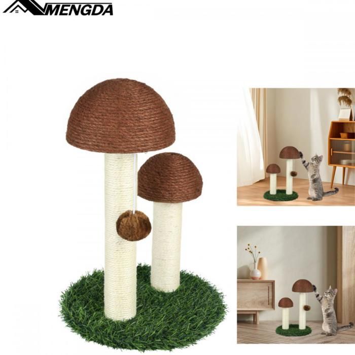 Meilleurs prix pour Poteau à gratter pour chat-Cadre descalade pour chat en forme de champignon-MENGDA-Résistant à lusure et anti-griffes-Brun