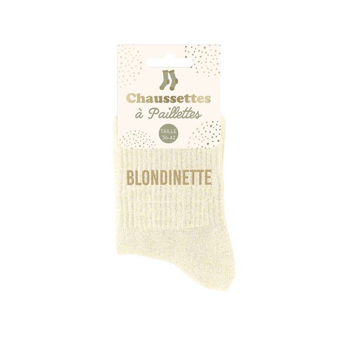 Chaussettes beiges paillettes blondinette